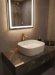Coloana Lavoar ceramic pe blat alb cu finisaj marmorat - A707-CUGO7-M (5902025052352)