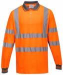 Portwest S271 Hosszú Ujjú Jól Láthatósági Pamutgazdag Galléros Póló - S, Narancs