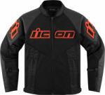 ICON motoros kabát MESH AF LEATHER JACKET - FEKETE/PIROS