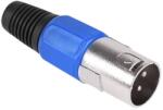  WTY0054-C Forrasztható XLR dugó kábelre, 3 pólusú, fém, kék