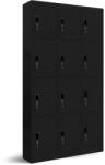 JAN NOWAK MARCIN fém öltözőszekrény, 12 rekeszes, 900x1850x400, modell fekete