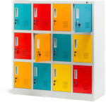 JAN NOWAK OLA fém öltözőszekrény, 12 rekeszes, 1090x1200x450, modell többszínű