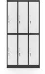 JAN NOWAK IGOR fém öltözőszekrény, 6 rekeszes, 900x1850x450, modell antracit-fehér