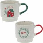 4home Set de 2 căni stivuibile din ceramică StayWarm/Joy 350 ml