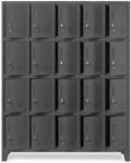 JAN NOWAK ROBERT fém öltözőszekrény, 20 rekeszes, 1360x1720x450, modell antracit