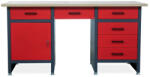 JAN NOWAK FRANK fiókos műhelyasztal, antracit-vörös
