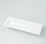 MARMY Bergamo Slim balos öntött márvány mosdó 120x46 cm, túlfolyóval, fényes fehér 808210123110 (80 8210 12 31 10)