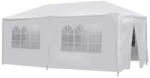  Party sátor, 3 × 6 m, fehér, oldalfalas, ablakos, cipzáras ajtóval (HOP1001024-1)