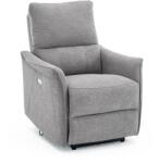  Elektromos, dönthető relax fekvőfotel, zsenília szövet (szürke)