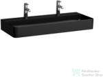 Laufen Val SaphirKeramik 95x42 cm-es mosdó 2 csaplyukkal, túlfolyó nélkül, matt fekete H8102877161151 (H8102877161151)