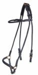 KARLSLUND Bőr lovaglózabla hannoveri orrszíjjal Karlslund fekete