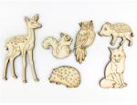  Fa figura Erdei állatok 6db/csomag vegyes, 10cm, vastagság: 3mm