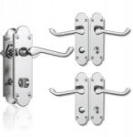  Bwintech Richmond ajtókilincs, króm, zárral, 3 részes (B0CSF9M2B1)