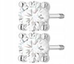 ZŁOCISTO Fehér Arany Fülbevaló Gyémánttal, Csavart Stiftes Arany 585 (DLA DZIEWCZYNY NARZECZONEJ)