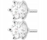 ZŁOCISTO Fülbevaló Fehér Arany 585 Gyémánt Stift Csavar Évforduló Ajándék (DLA DZIEWCZYNY NARZECZONEJ)