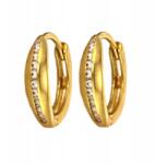  Arany karika fülbevaló angol kapoccsal, cirkóniákkal 585