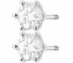ZŁOCISTO Fülbevaló Fehér Arany 585 Gyémánt Lab Stift Csavarható Ajándék (DLA DZIEWCZYNY NARZECZONEJ)