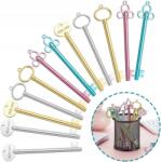  Kulcs alakú toll, 6 féle minta, simán ír, fekete zselés