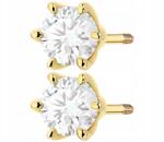 ZŁOCISTO Arany Fülbevaló 585 Gyémánt Stift Csavarható Ajándék Szeretteinek (DLA DZIEWCZYNY NARZECZONEJ)