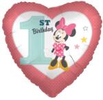 Anagram Fólia lufi, 18"/45cm, szív, Minnie , 1. születésnapra, pasztel