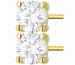 ZŁOCISTO Klasszikus Arany Fülbevaló Gyémántokkal Stift Arany 585 Ajándék Gravírozás (DLA DZIEWCZYNY NARZECZONEJ)