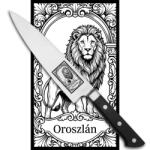 Satake Satoru Gyuto Japán rozsdamentes szakácskés 59 HRC, 21 cm, laminált markolat, HOROSZKÓP OROSZLÁN lézergravír mintázat (05-802-789-horoszkop-oroszlan)