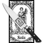 Satake Satoru Gyuto Japán rozsdamentes szakácskés 59 HRC, 21 cm, laminált markolat, HOROSZKÓP SZŰZ lézergravír mintázat (06-802-789-horoszkop-szuz)