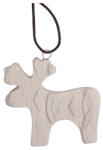 PD Karácsonyi kerámia akasztós 7 x 7 cm kötött rénszarvas fehér (144971)