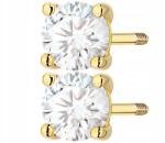 ZŁOCISTO Fülbevaló Csavart Stift Gyémánt Arany 585 Ajándék (DLA DZIEWCZYNY NARZECZONEJ)