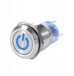  19 mm 12V-24V Nyomógombos Kapcsoló Led Tápellátással Kék