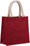 Kimood KI0272 kisméretű jutavászon bevásárlótáska Kimood, Cherry Red/Gold-U (ki0272cy-go-u)