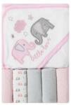 Mother's Choice Set cadou bebelusi cu 5 mini prosopele si prosop de baie cu gluga - little love (IT3986)