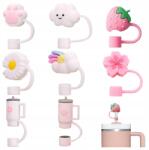  8 Db-os Szilikon Szívószálas Pohárdugó Szett Ajándék (LI99)