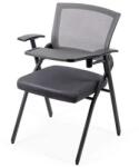 Chairs ON Scaun vizitator HRC 603, cu masuta rabatabila, pliabil, ergonomic, mesh, cadru metalic, 120 kg, negru (00004172)