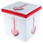 UNIC Taburete cu spatiu depozitare, Design, MDF Piele ecologica, 100 kg, 38 x 38, Martisor (1399-3264)