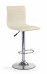 HM Scaun de bar HM H21, Piele ecologica, Cadru cromat, Inaltime ajustabila, Rotativ, 90 kg, 115x40x42cm, Crem (00001695)