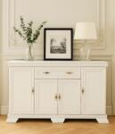 Vamy Comoda living VM4, 4 usi, un sertar, Alb Antichizat (00003940) Comoda