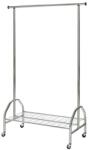 HM Suport pentru umerase, stender, HM WU18, cu raft dublu incaltaminte, metal cromat, cu roti (00001839)