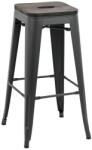 XACT Scaun bar metalic ABS 124, fix, sezut lemn, cu suport picioare, 120 kg (00004257)