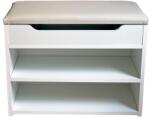 UNIC Dulap tip pantofar GN Albia, cu banca, Pal Melaminat, doua rafturi, capacitate 6 perechi, alb (00003344) Pantofar