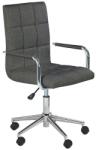 HM Scaun birou copii HM Gonzo 3, tapiterie stofa, cadru polipropilena, inaltime reglabila, brate tapitate, 90 kg, gri inchis (00002850)