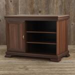 Vamy Comoda living VMT, Pal Melaminat, cu o usa, 3 polite, cu elemente din MDF, Nuc (00003948) Comoda