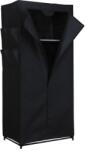 UNIC Dulap textil GN cu 1 fermoar, pentru depozitare haine, cu suport umerase, portabil, buzunare laterale, negru (00003603) Garderoba