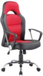 SL Scaun directorial SL Q033, Cadru cromat, Piele ecologica Mesh, Inaltime ajustabila, Mecanism de balans, 100 Kg, Rosu Negru (00002165)