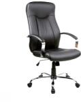 SL Scaun directorial SL Q052, Cadru cromat, Piele ecologica, Inaltime ajustabila, Mecanism balansare, 100 Kg, Negru (00002180)