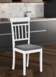 Malaezia Scaun de living si bucatarie din lemn masiv Hudson, tapiterie stofa, 100 kg, 94x50x42 cm, alb gri (4189)