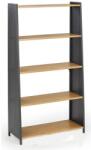 HM Etajera HM REG13, 5 rafturi, cadru metalic, MDF, negru stejar auriu (00003652) Raft