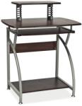 SL Birou calculator SL B07, polita glisanta tastatura, rafturi, structura metalica, MDF, 74x55x95 cm, maro inchis (00002299)