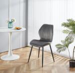 ABC Scaun de living si bucatarie cu cadru metalic, AB104, tapiterie velvet, 89x48x43 cm, 100 Kg, Gri (00004085)