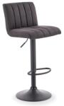 HM Scaun bar HM H89, tapitat cu stofa tip catifea, inaltime reglabila, suport picioare, 120 kg, gri (00003458)